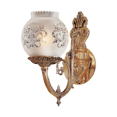 Metropolitan 1-Light Wall Sconce in Brass with Glass Shade - Bed Bath & Beyond